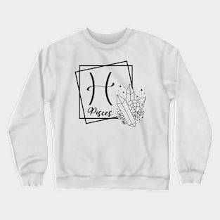 Pisces Zodiac Sign Floral Crystal Design Crewneck Sweatshirt